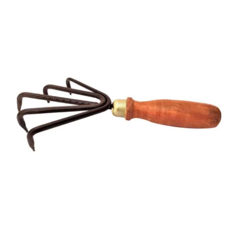 Steel With Wooden Handle Standard Garden Hand Cultivator 5 Teeth